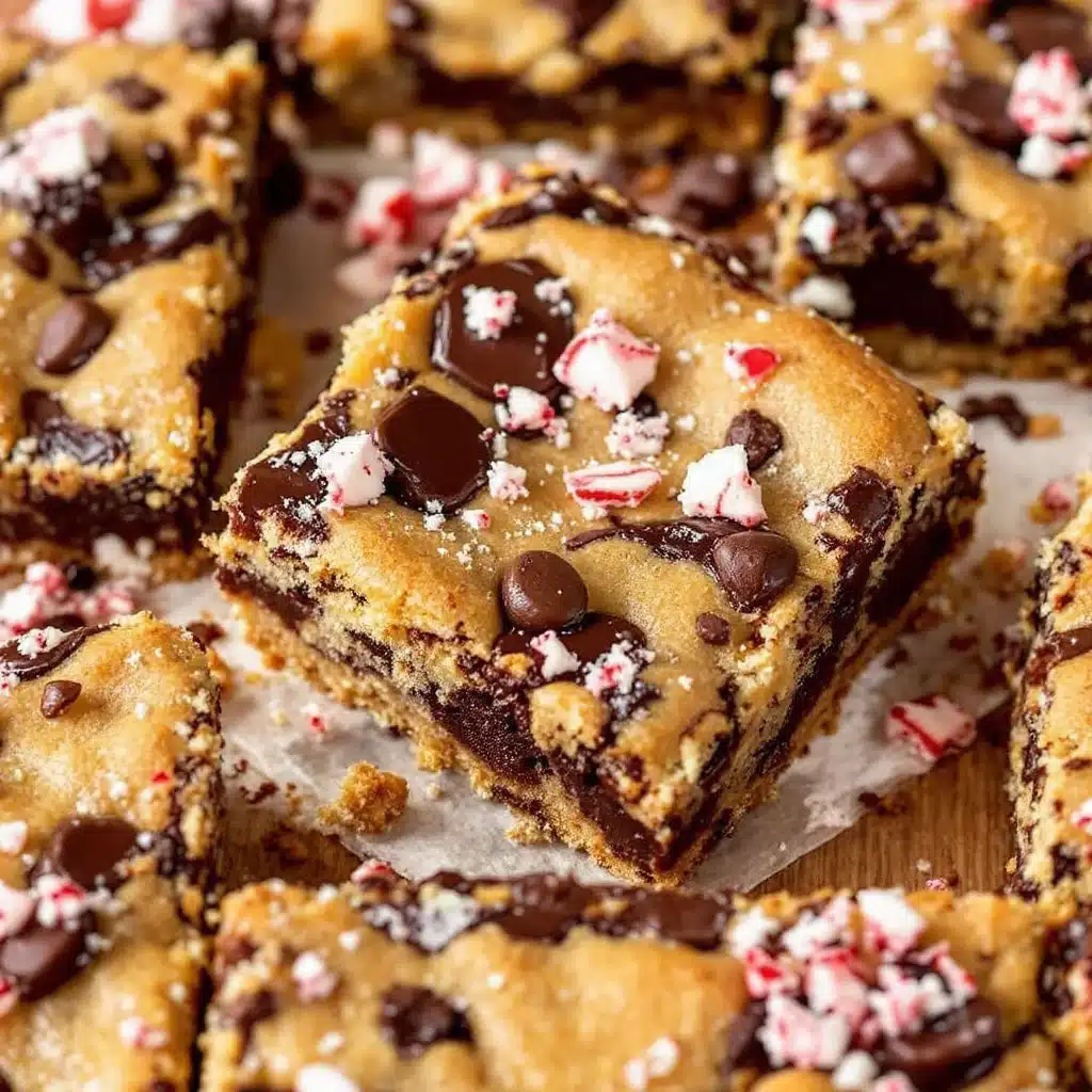 peppermint bark cookie bars - featured image