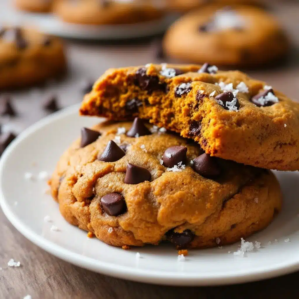 pumpkin chocolate chip cookies with sea salt - featured image
