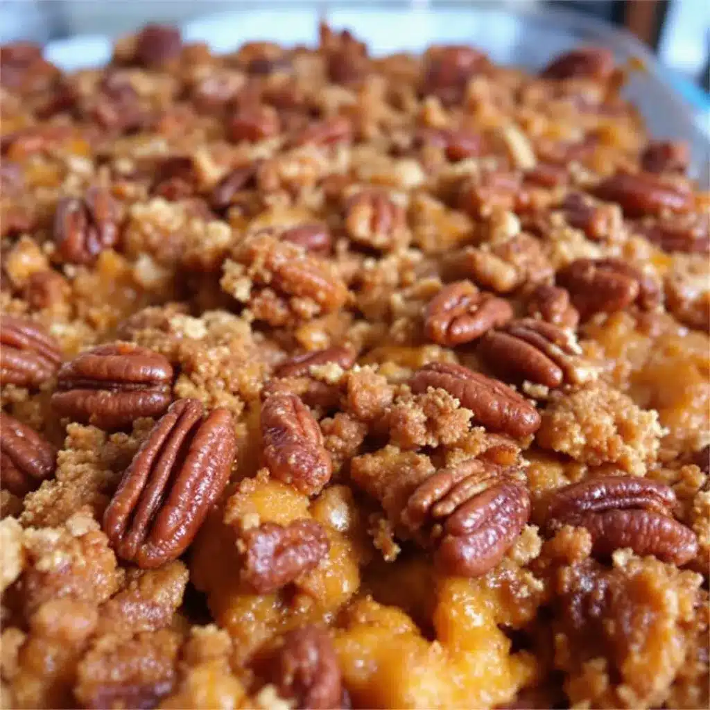 pumpkin dump cake with pecan streusel preparation steps