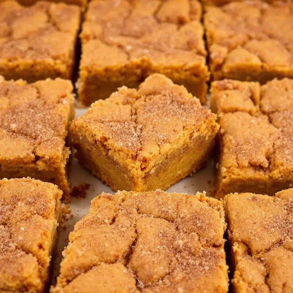 pumpkin snickerdoodle cookie bars - featured image