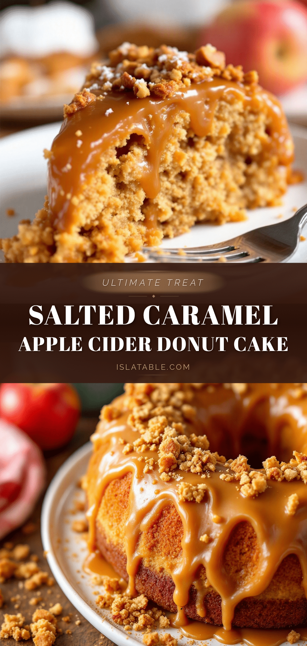 Salted Caramel Apple Cider Donut Cake recipe