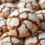 soft baked gingerbread crinkle cookies - featured image