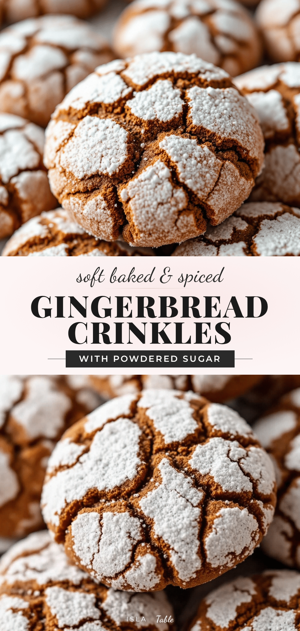 soft baked gingerbread crinkle cookies recipe