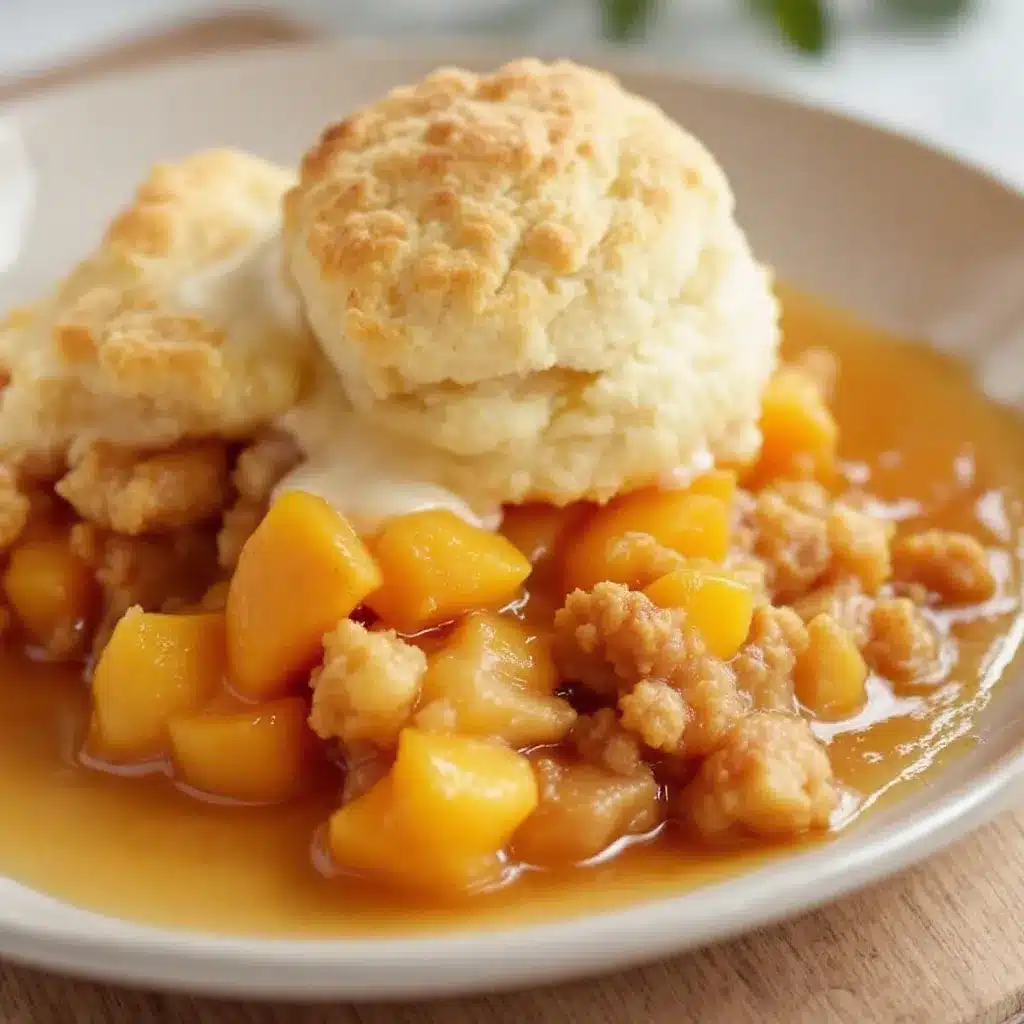 Southern peach cobbler with buttermilk biscuit topping preparation steps
