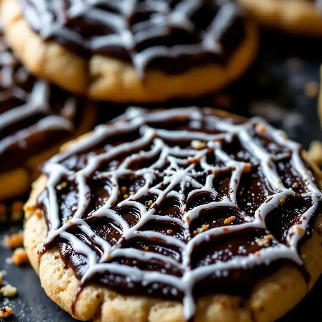 spiderweb halloween sugar cookies - featured image