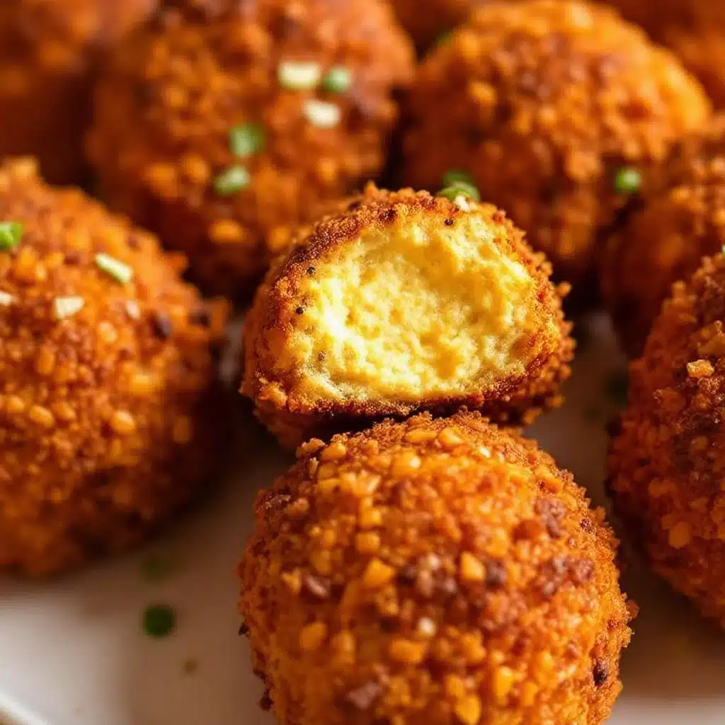 air fryer football cheese ball bites - featured image