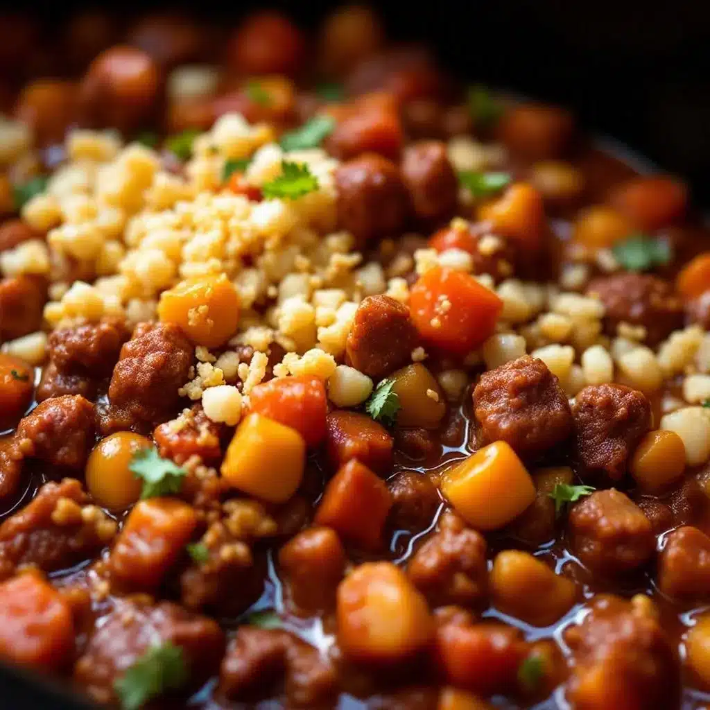 beef and vegetable crockpot chili - featured image