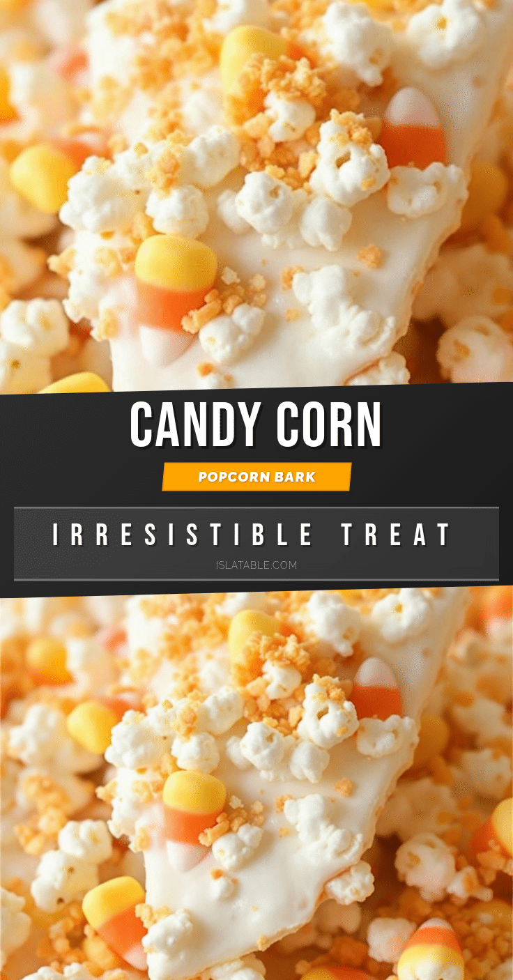 Candy Corn Popcorn Bark recipe