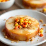 caramel apple slices with candy corn - featured image