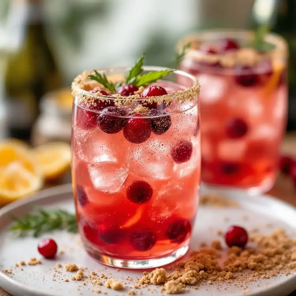 Champagne Cranberry Mimosa preparation steps