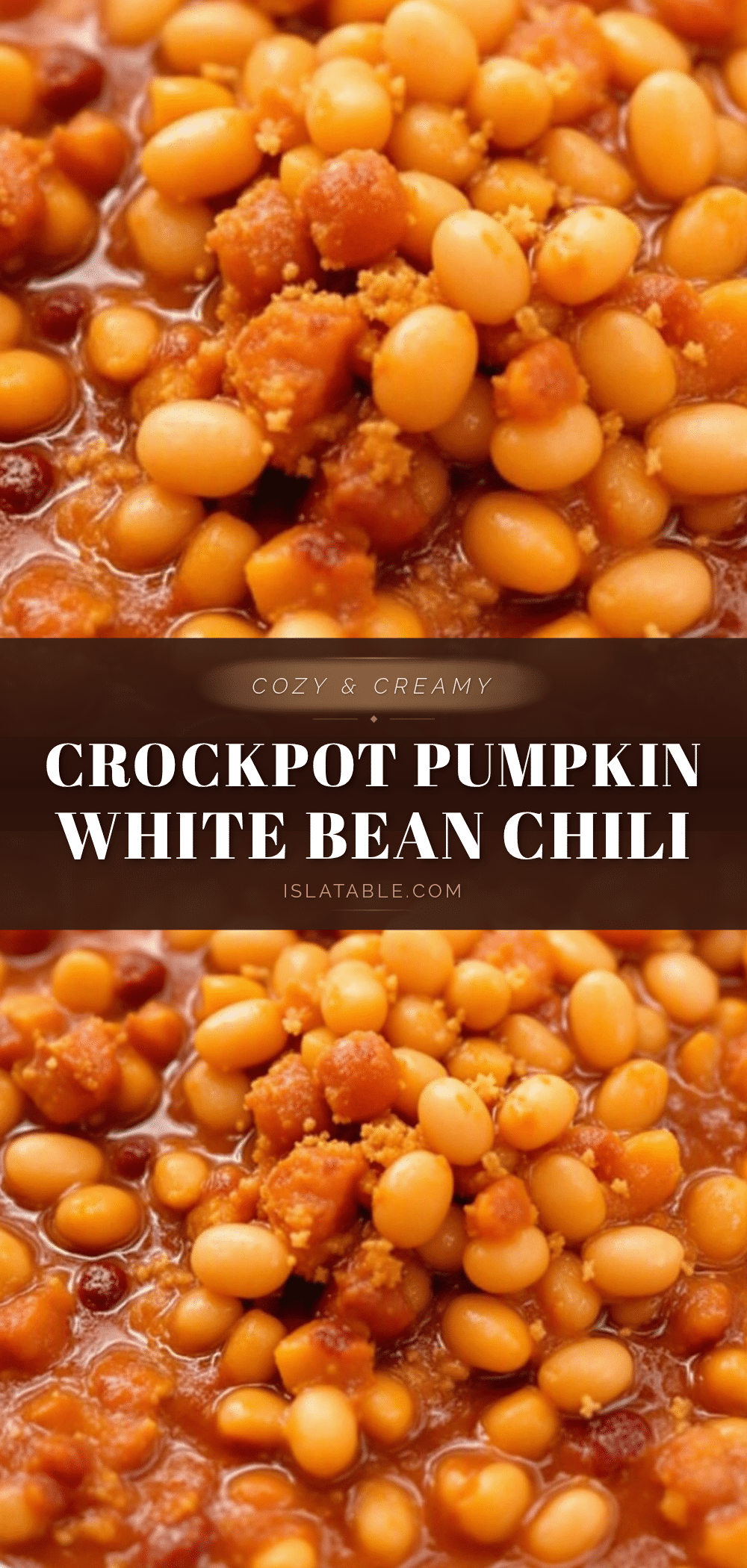 cozy crockpot pumpkin chili with white beans recipe