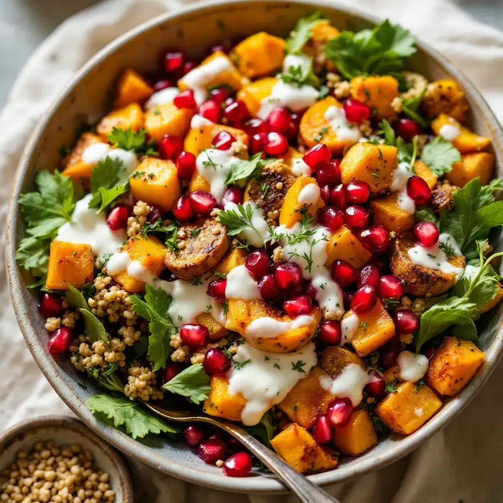 cozy harvest salad with roasted squash preparation steps