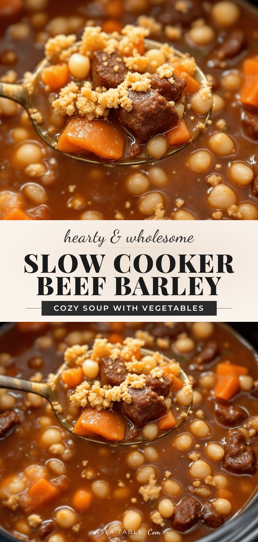 cozy slow cooker beef and barley soup recipe