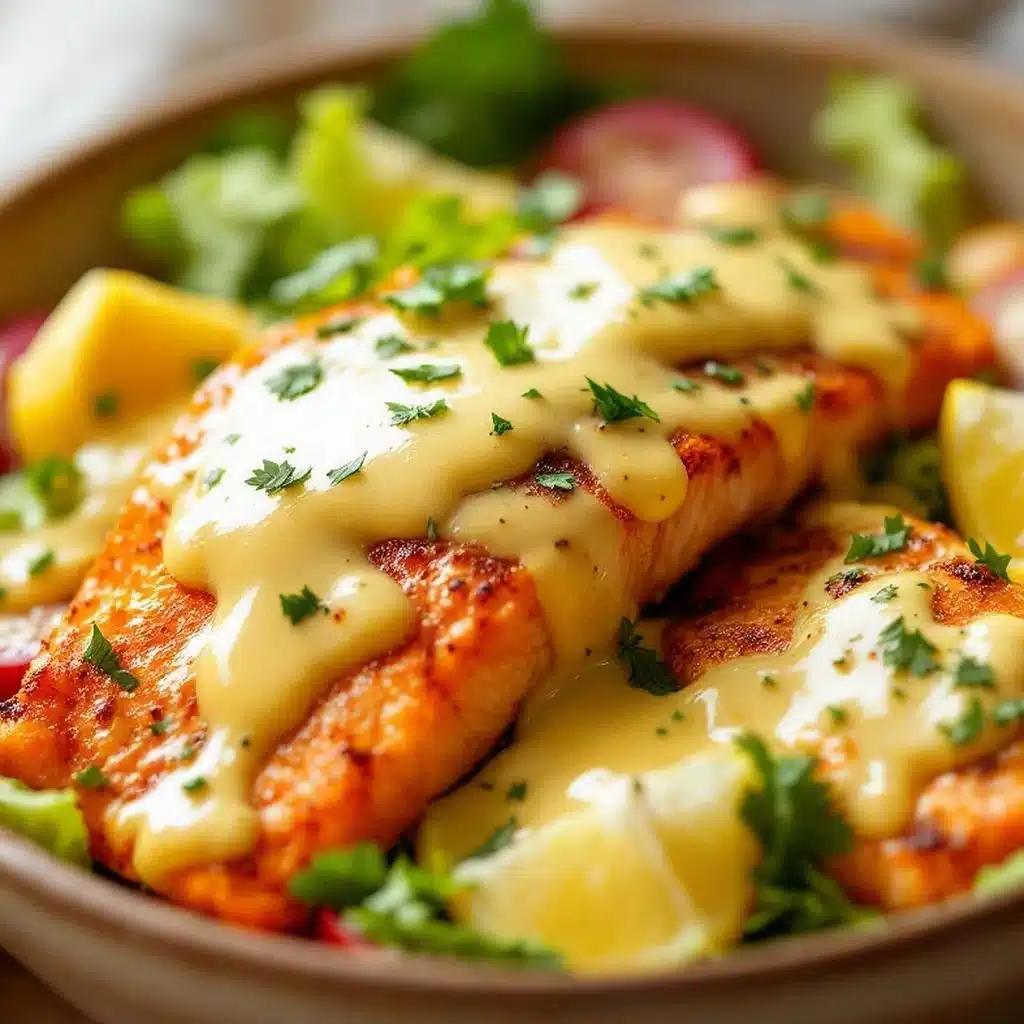 creamy blackened salmon with lemon butter sauce - featured image
