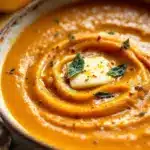 creamy butternut squash soup with brown butter - featured image