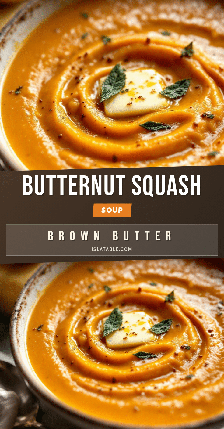 creamy butternut squash soup with brown butter recipe