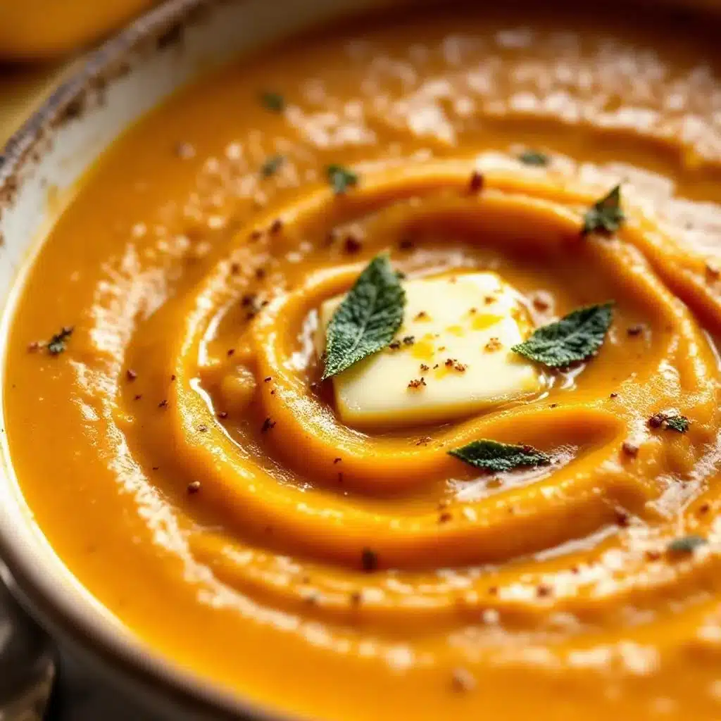 creamy butternut squash soup with brown butter - featured image