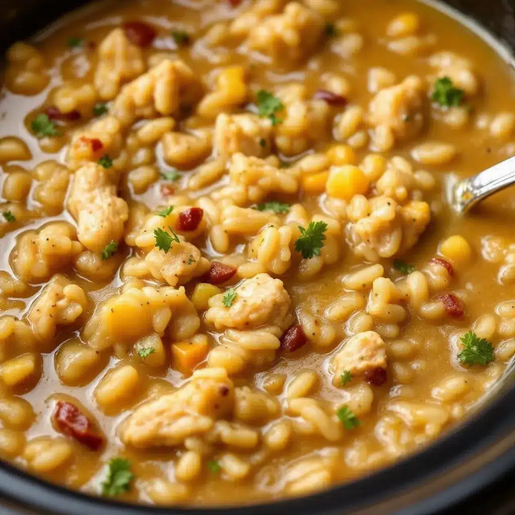 creamy crockpot chicken and wild rice soup preparation steps