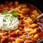 creamy crockpot lasagna soup - featured image