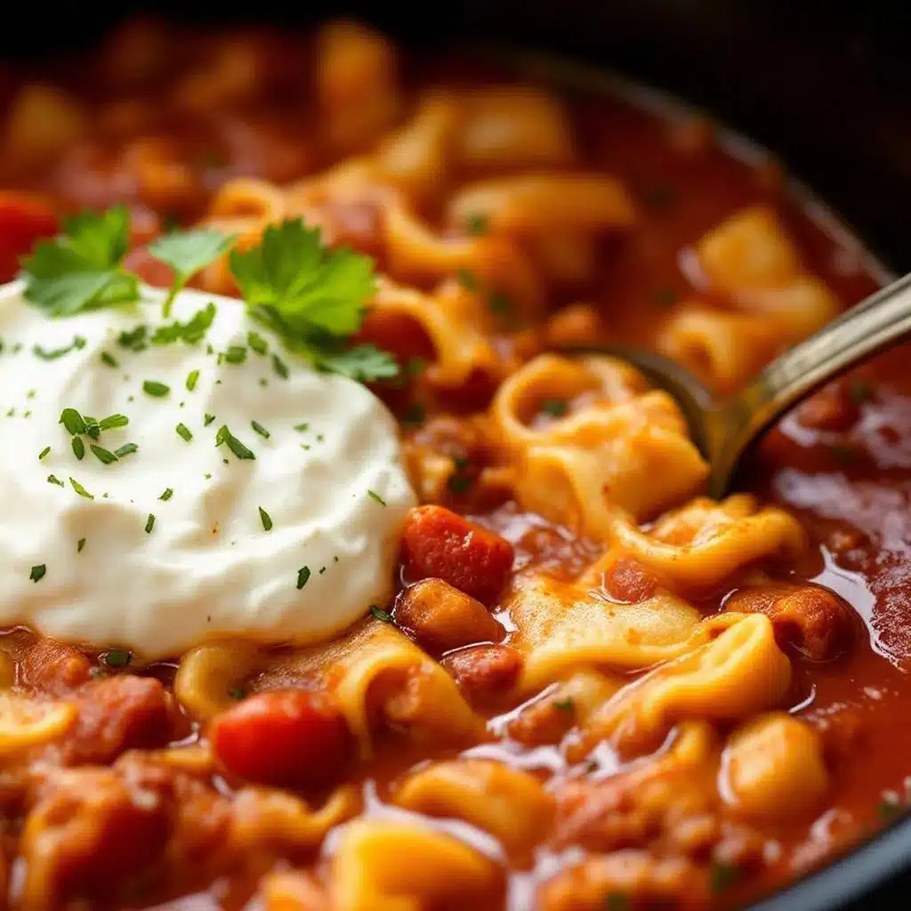 creamy crockpot lasagna soup - featured image