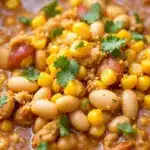 creamy crockpot white bean chicken chili - featured image