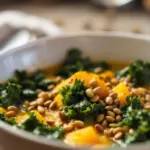 creamy delicata squash and kale soup - featured image