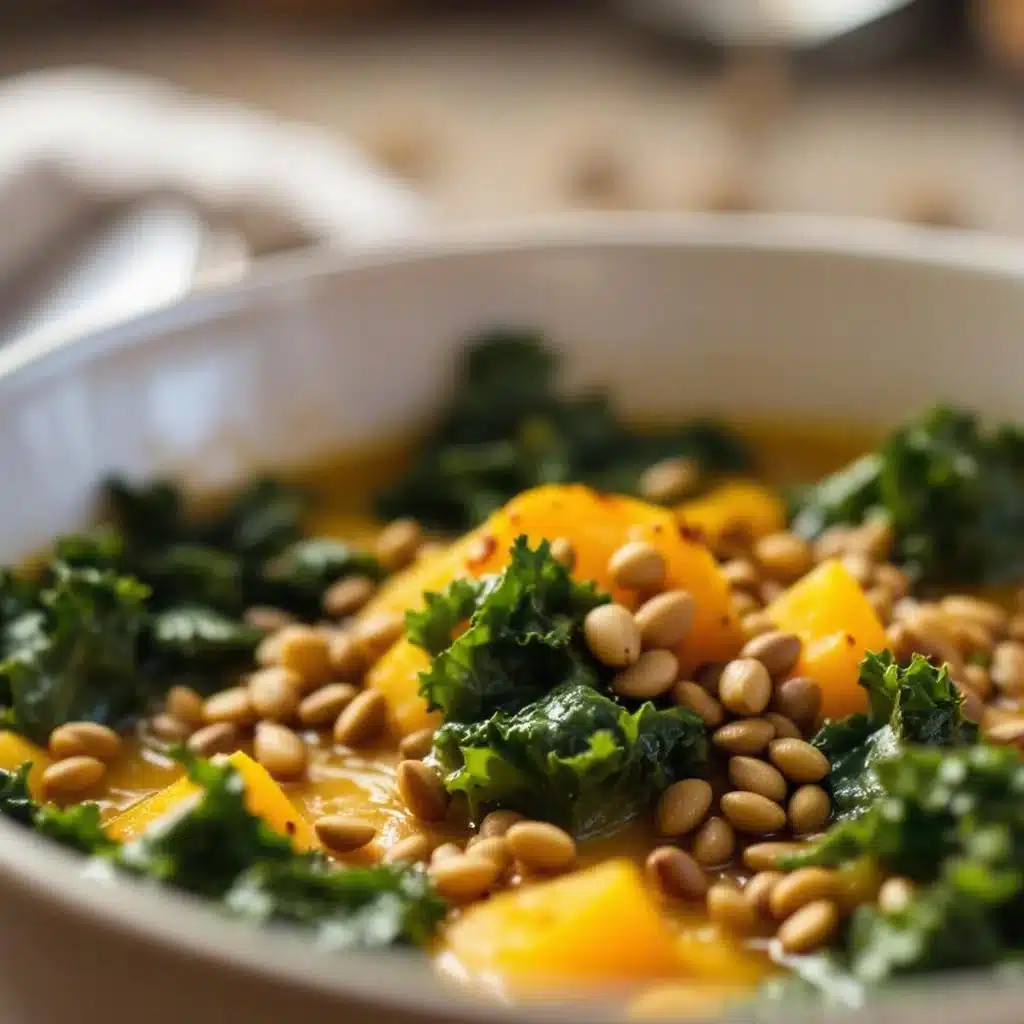 creamy delicata squash and kale soup - featured image