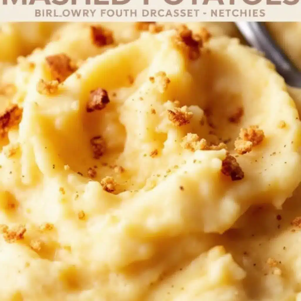 creamy friendsgiving crockpot mashed potatoes - featured image