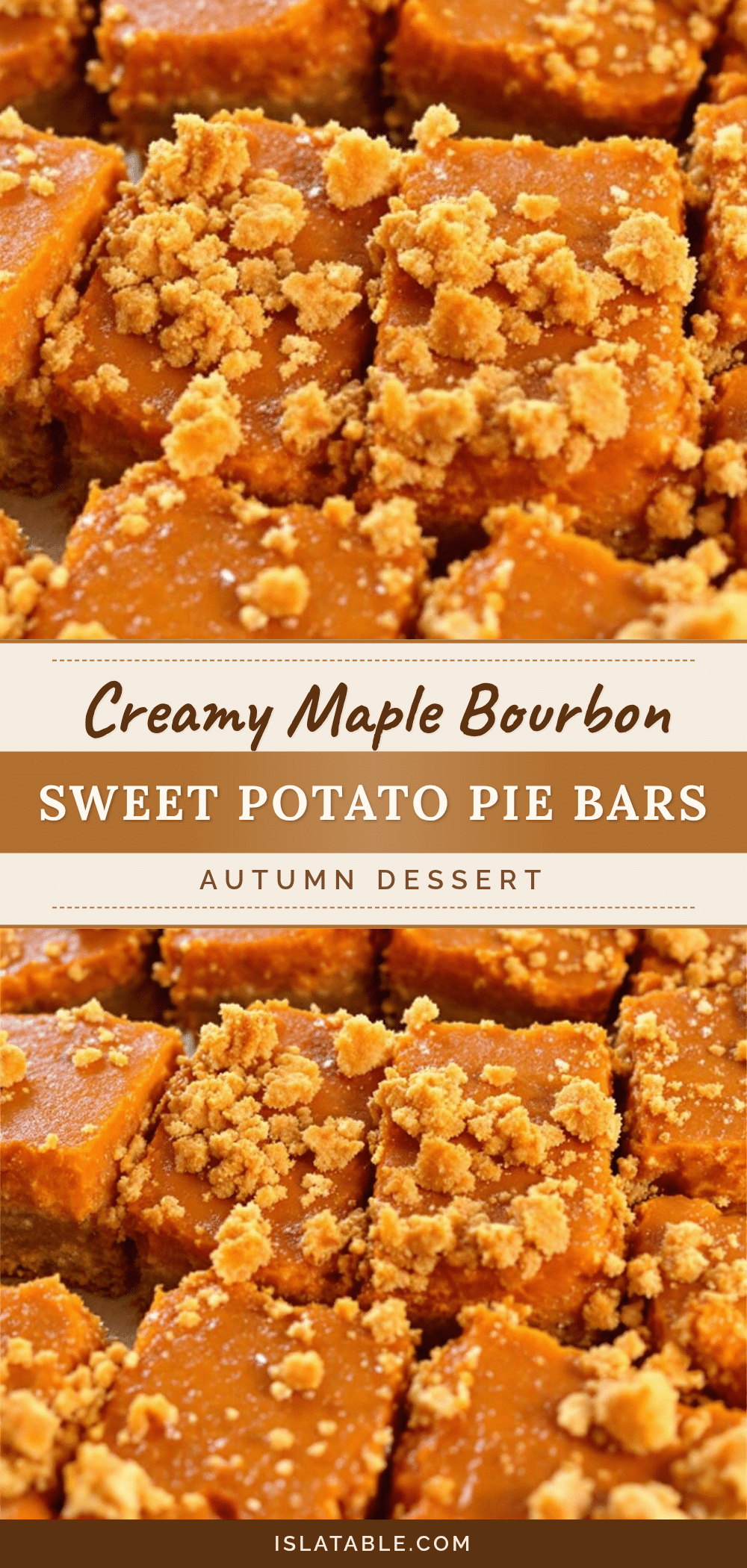 Creamy Maple Bourbon Sweet Potato Pie Bars recipe