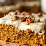 creamy maple pecan pumpkin bars - featured image