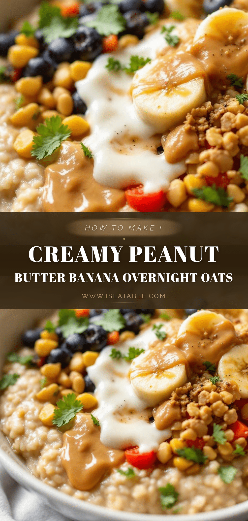 creamy peanut butter banana overnight oats recipe