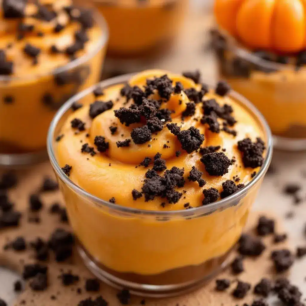 creamy pumpkin patch pudding cups preparation steps