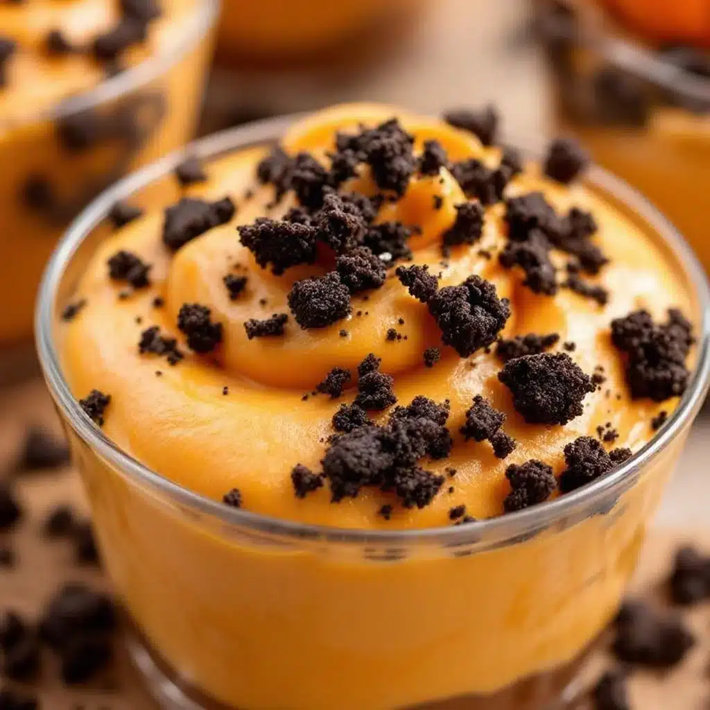 creamy pumpkin patch pudding cups - featured image