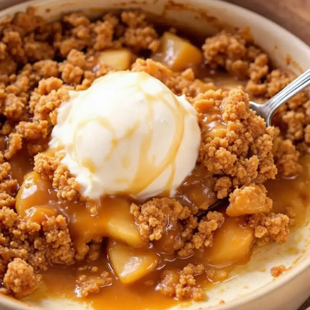 Creamy Salted Caramel Apple Crisp preparation steps