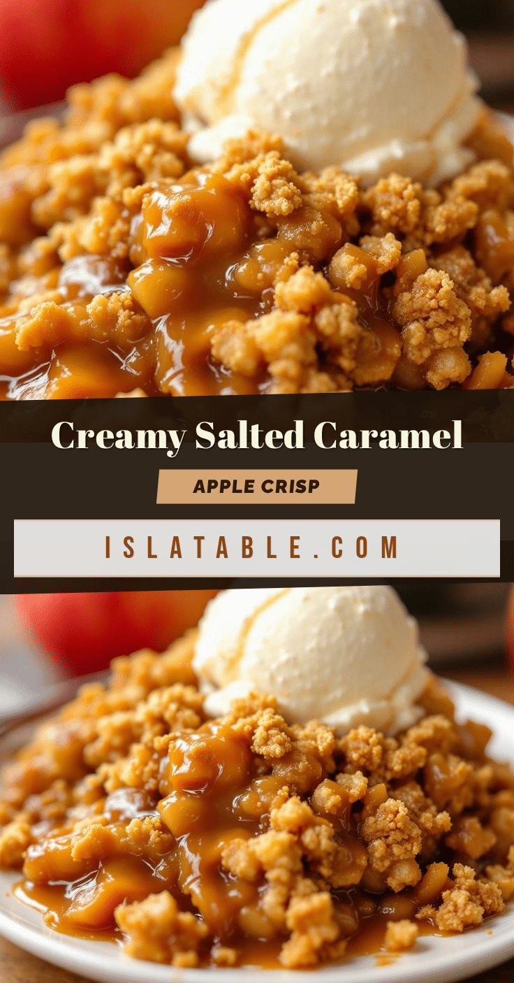 creamy salted caramel apple crisp recipe