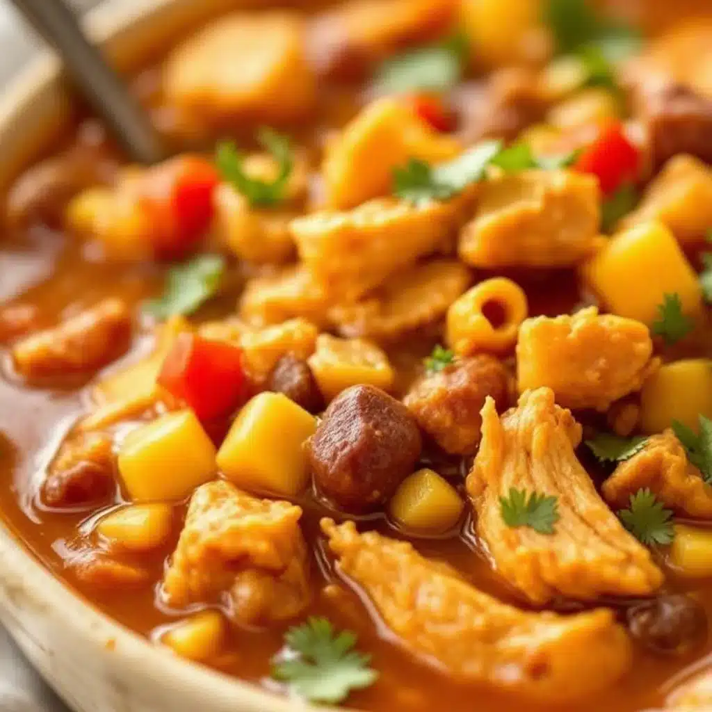 creamy slow cooker chicken taco soup - featured image