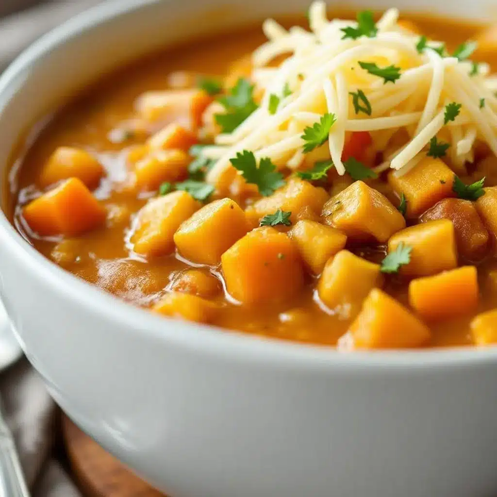 creamy slow cooker pumpkin white chicken chili - featured image