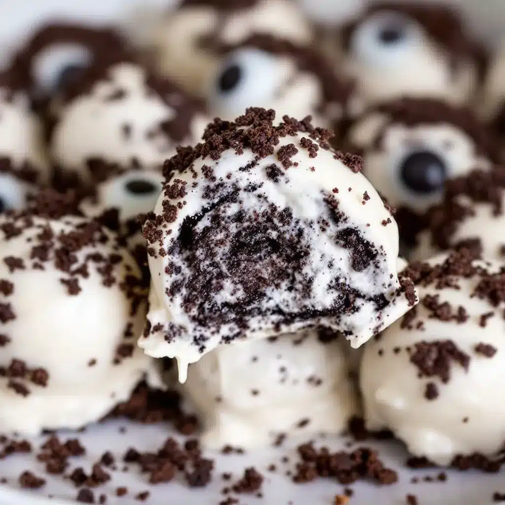 creepy cute no-bake Oreo truffle eyeballs preparation steps