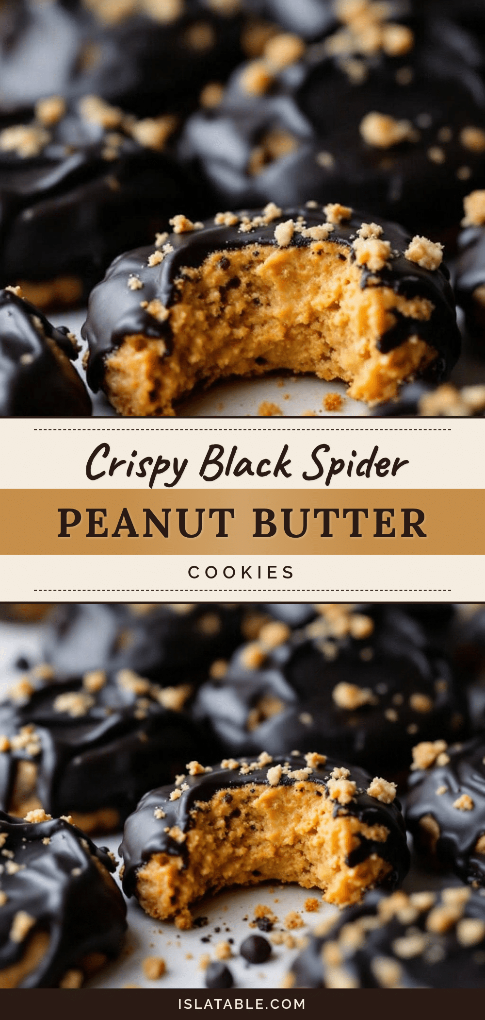 Crispy Black Spider Peanut Butter Cookies recipe