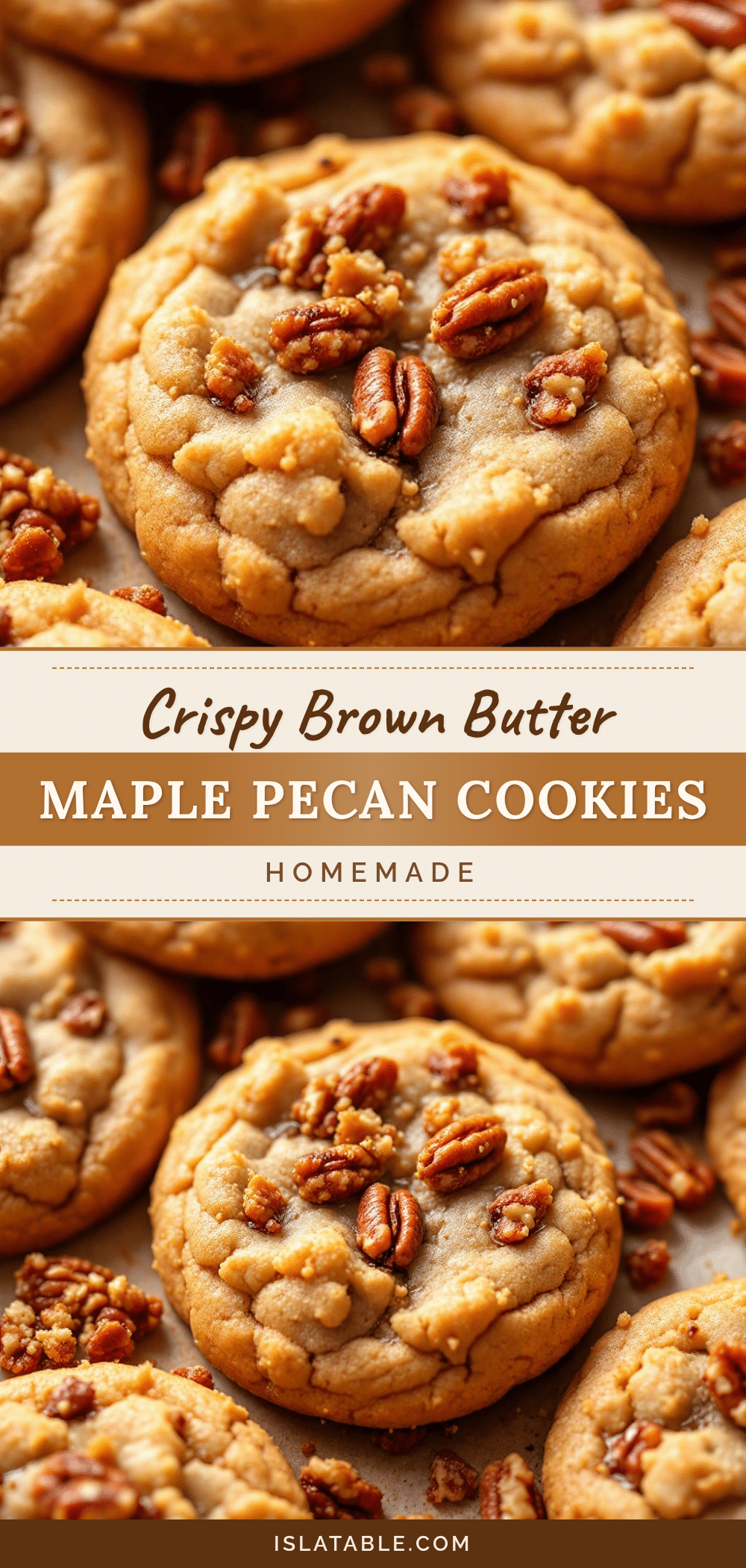 Crispy Brown Butter Maple Pecan Cookies recipe