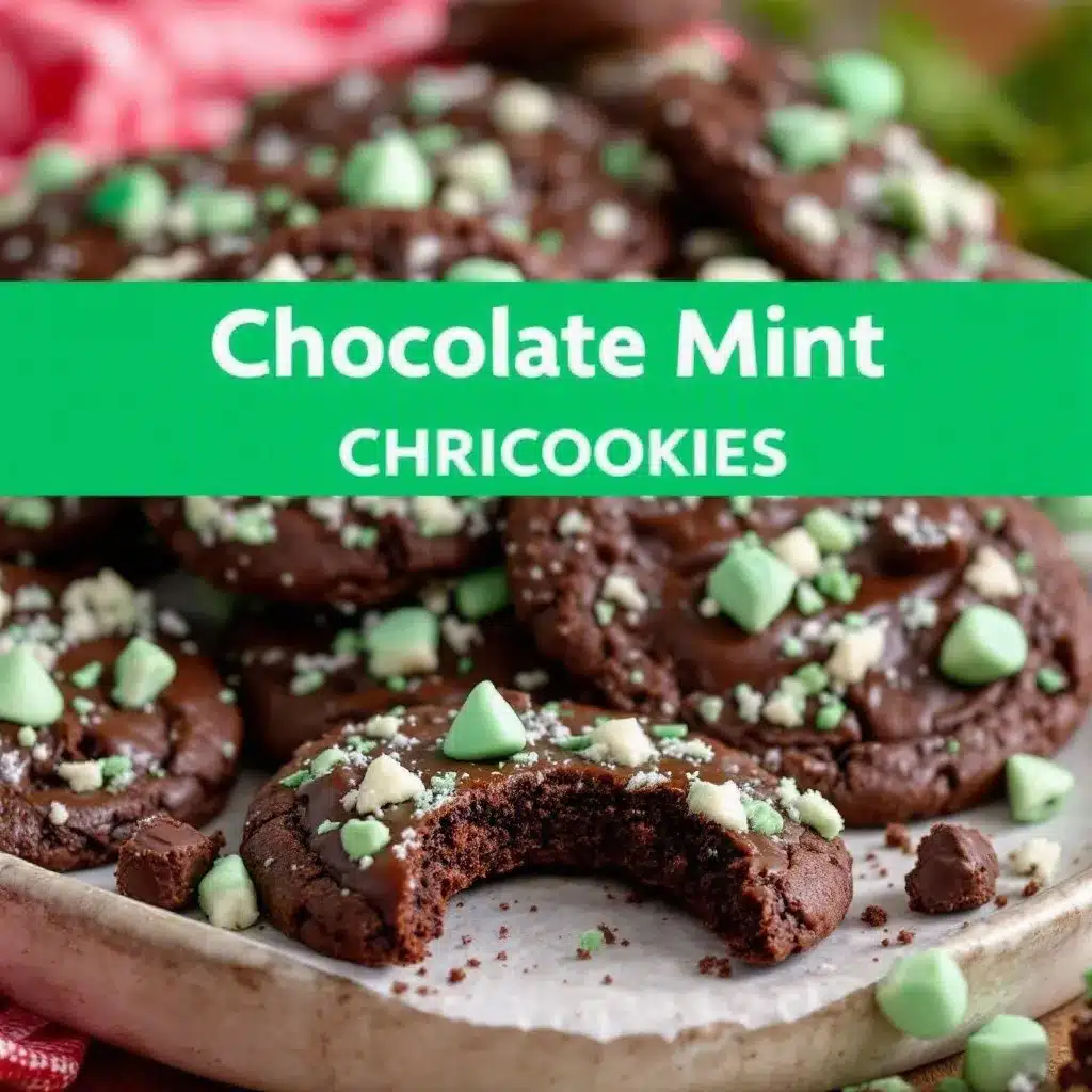 crispy chocolate mint christmas cookies preparation steps