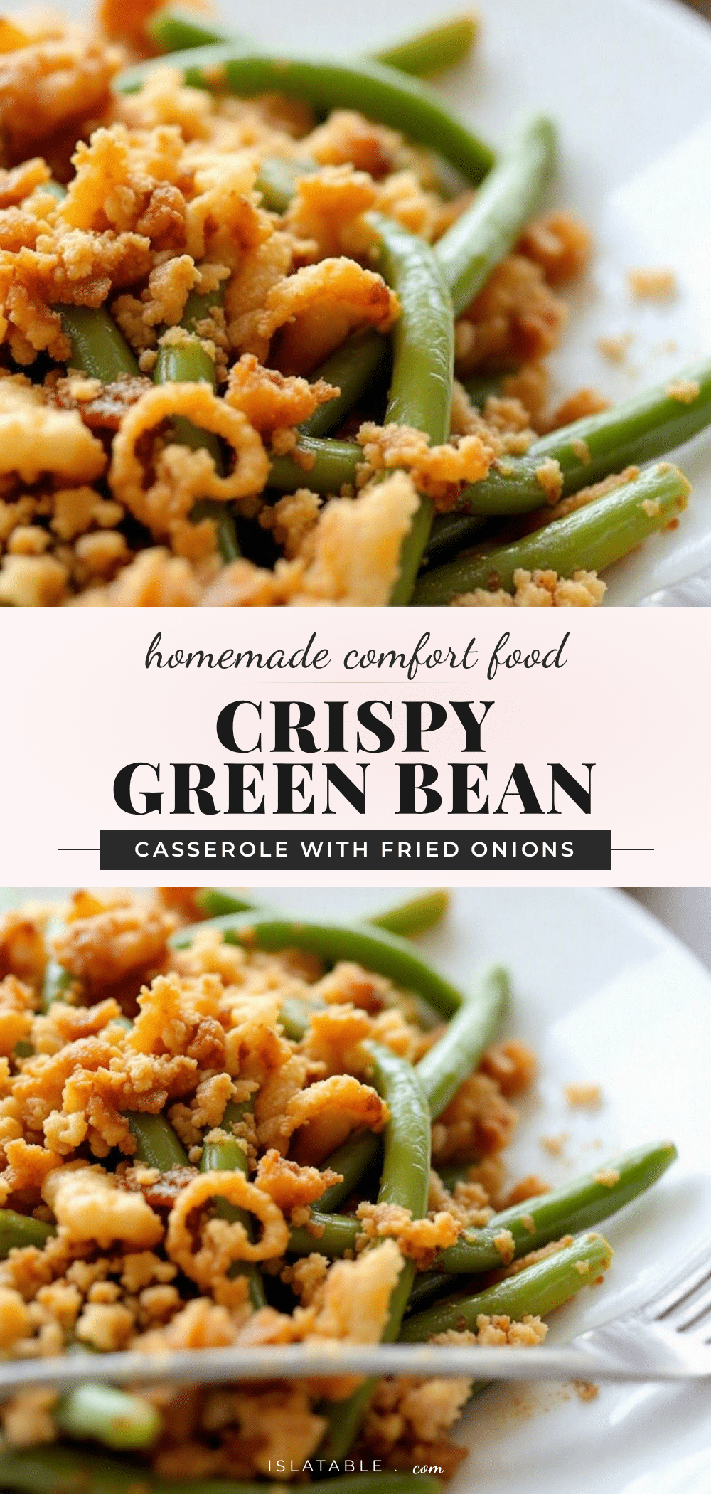 crispy green bean casserole with fried onions recipe