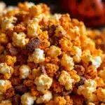 Crispy Pumpkin Spice Halloween Popcorn Mix - featured image