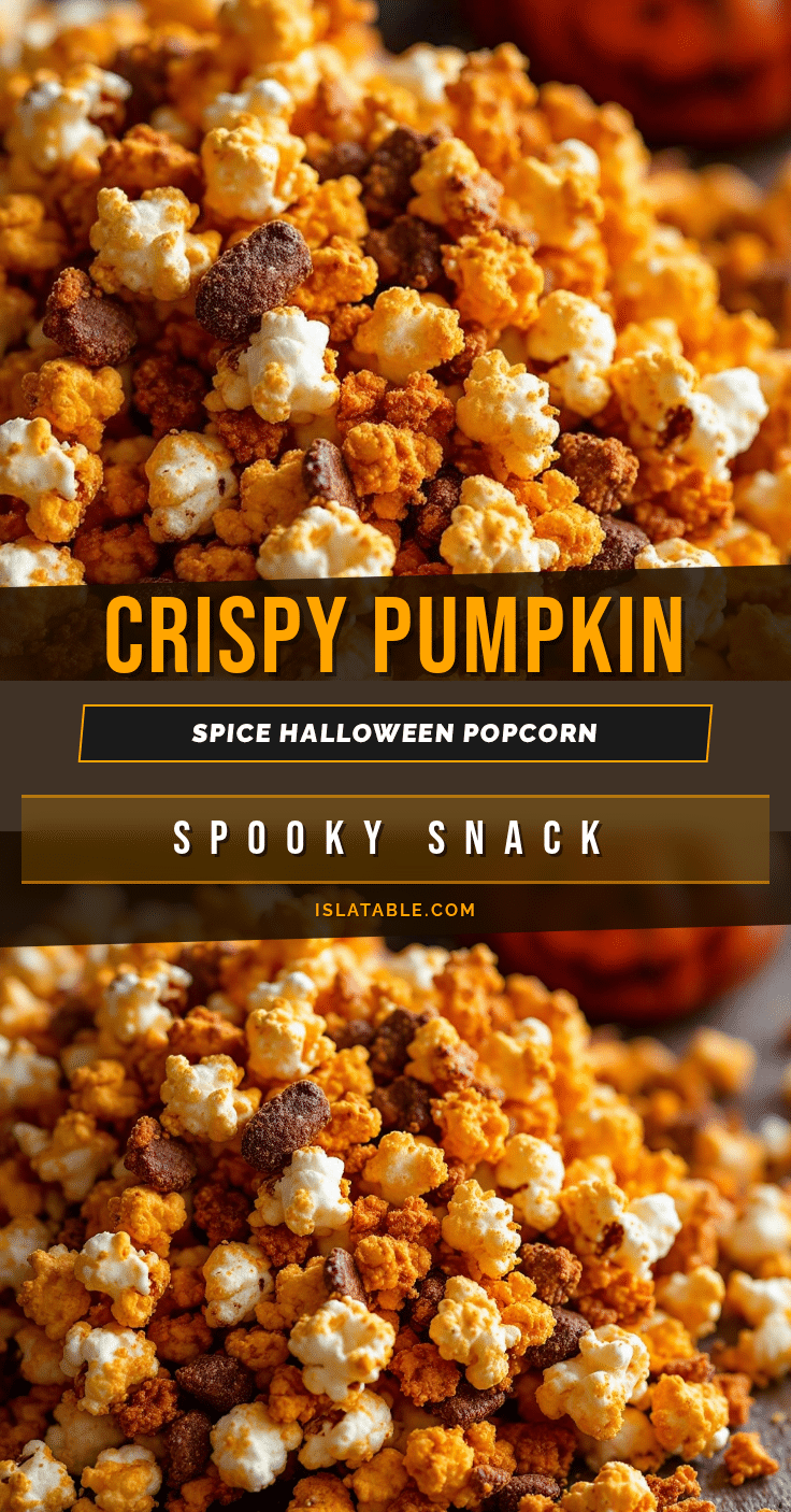 Crispy Pumpkin Spice Halloween Popcorn Mix recipe