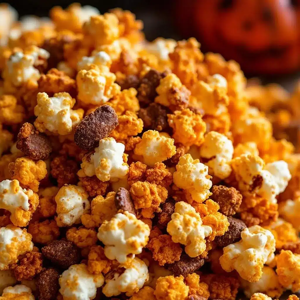 Crispy Pumpkin Spice Halloween Popcorn Mix - featured image