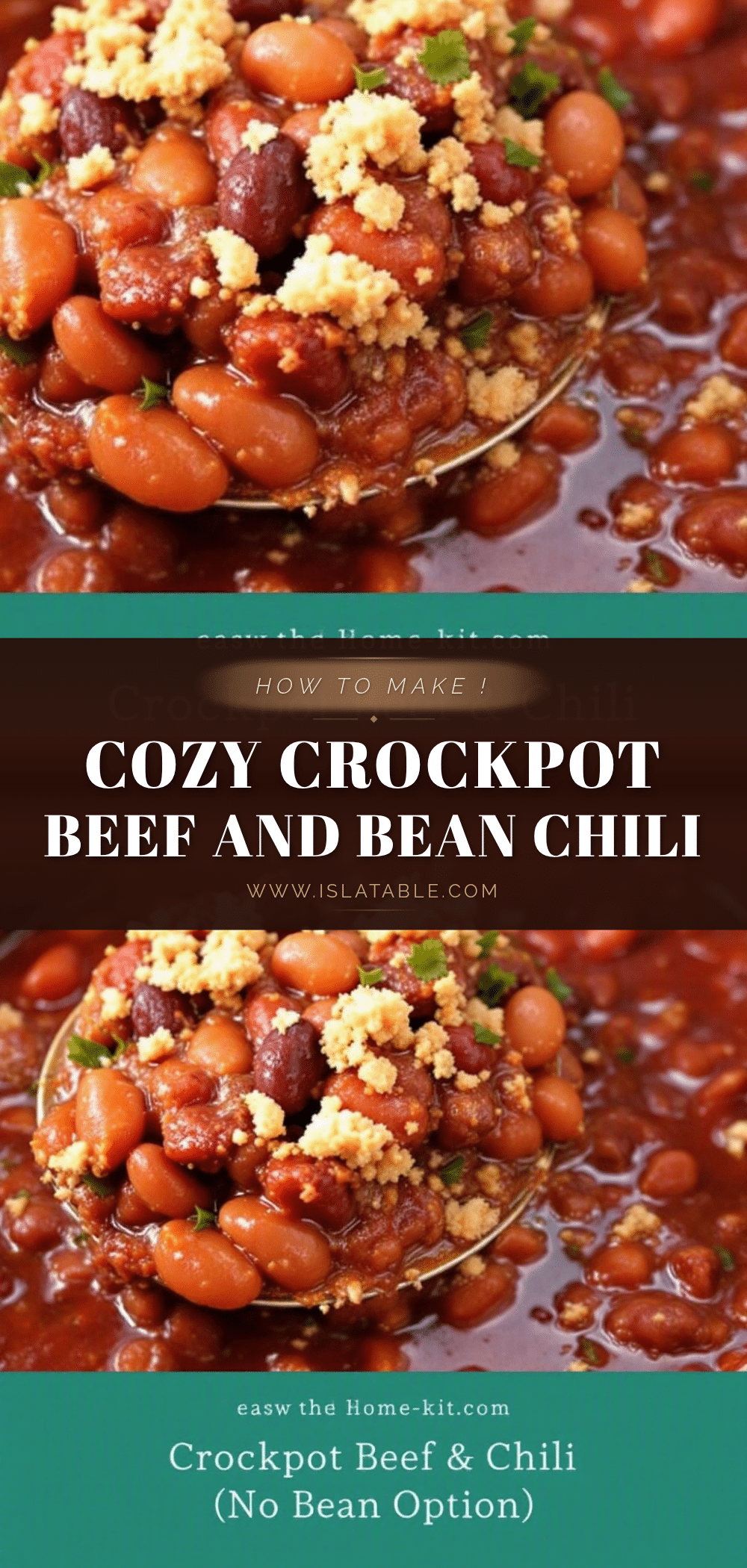 crockpot beef and bean chili recipe