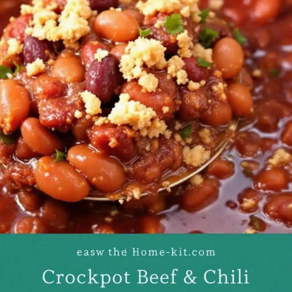 crockpot beef and bean chili - featured image