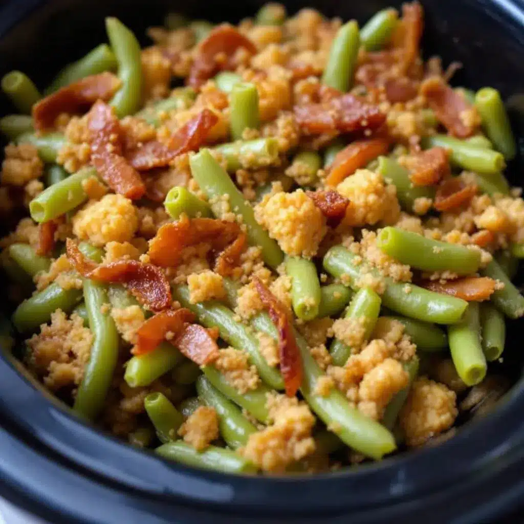 crockpot green bean casserole preparation steps