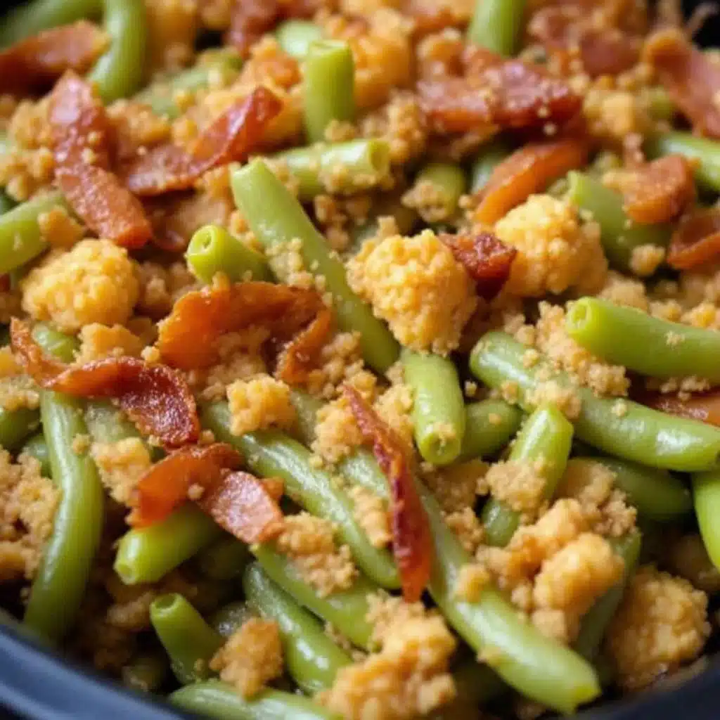 crockpot green bean casserole - featured image