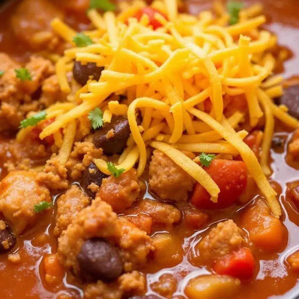 crockpot ground turkey taco soup - featured image